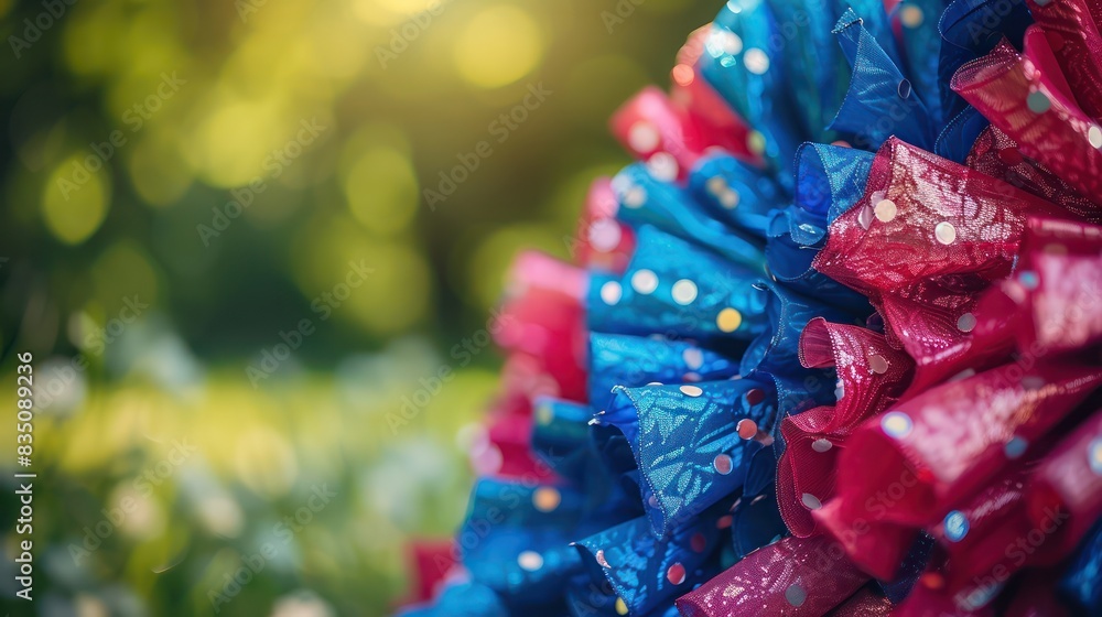 Obraz premium Patriotic party costume (close up, focus on, selective focus) theme: pride, vibrant, Fusion, backyard backdrop