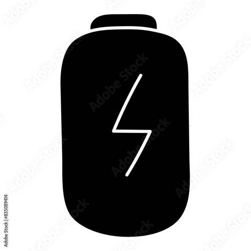 A solid design icon of mobile battery

