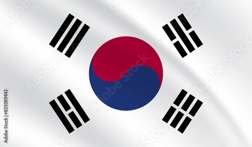 South korea National Flag Photo  south korea flag waving 3d photo