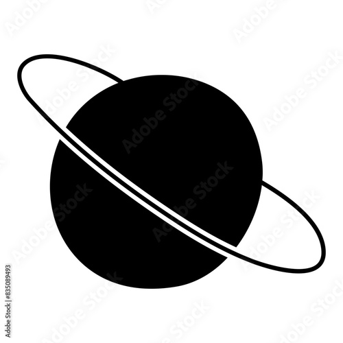 Editable design icon of revolving planet 
