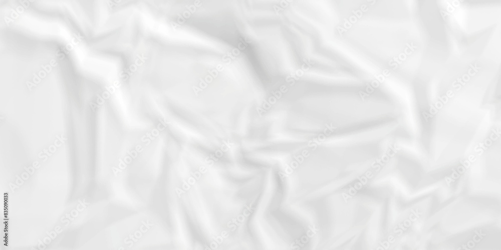 Obraz premium Abstract White wave paper crumpled texture. white fabric textured crumpled white paper background. panorama white paper texture background, crumpled pattern texture background. 