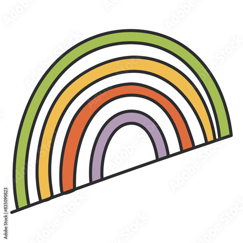 An eye catching icon of rainbow, flat style 

