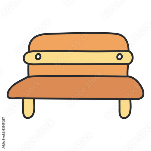 Editable design icon of outdoor bench 

