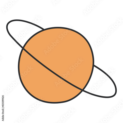 Editable design icon of revolving planet 

