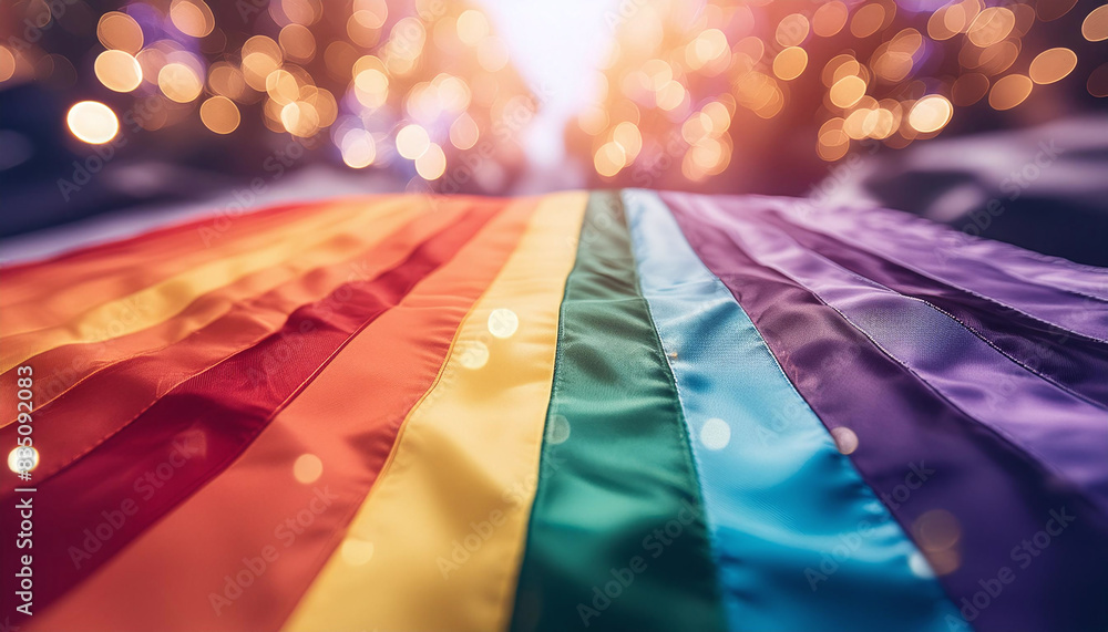 image of pride month celebration with the rainbow flag Stock ...