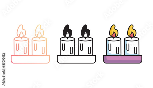 Candel icon design with white background stock illustration