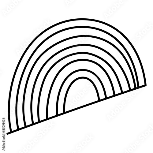 An eye catching icon of rainbow, linear style 

