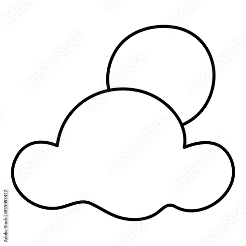 A unique design icon of partly cloudy day 

