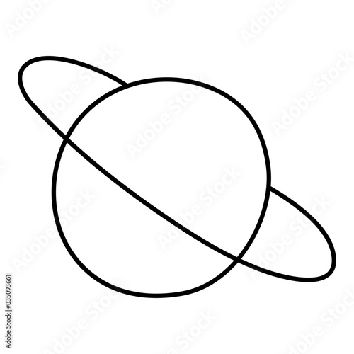 Editable design icon of revolving planet 


