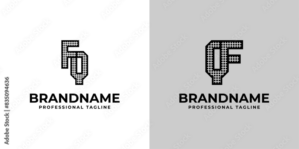 Letters FQ and QF Dot Monogram Logo, Suitable for business with FQ or QF initials Letters FQ and QF Dot Monogram Logo, Suitable for business with FQ or QF initials