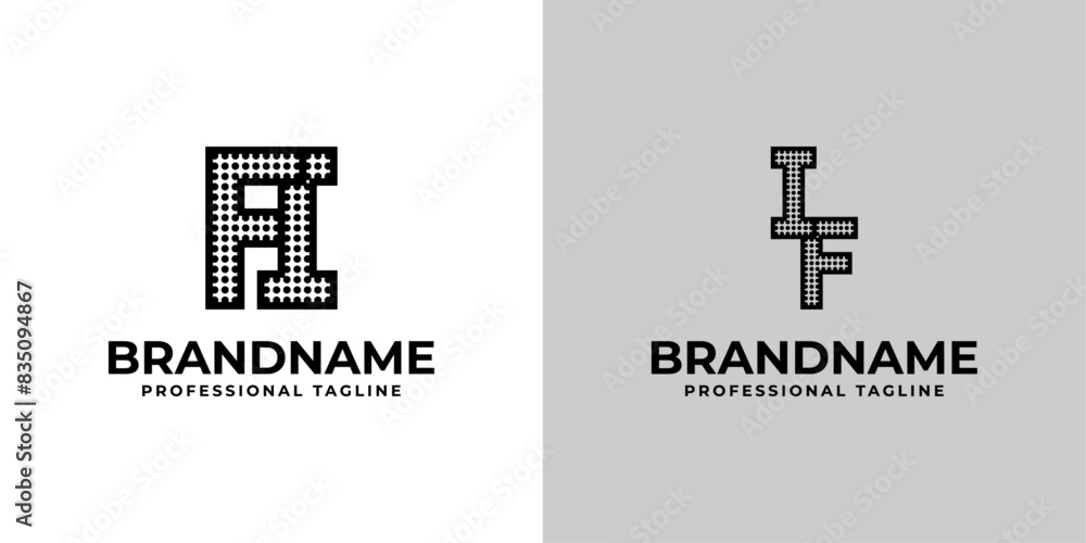 Letters FI and IF Dot Monogram Logo, Suitable for business with FI or IF initials Letters FI and IF Dot Monogram Logo, Suitable for business with FI or IF initials