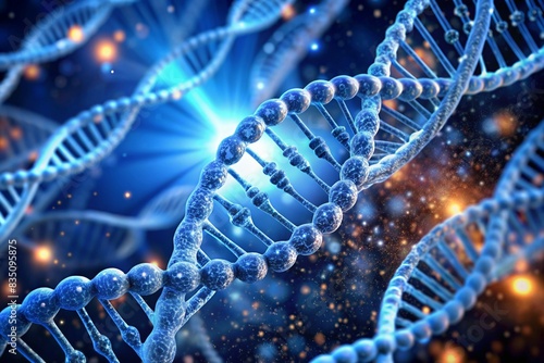 dna strand on blue background