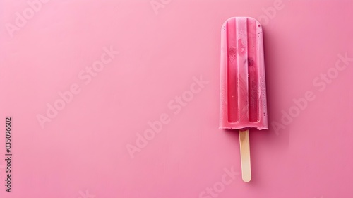 Fuchsia Popsicle on a summery pink Background with Copy Space © drdigitaldesign
