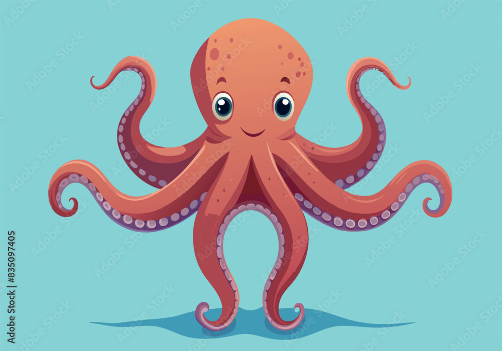 A cartoon octopus with a big smile on its face A cartoon octopus with a big smile on its face