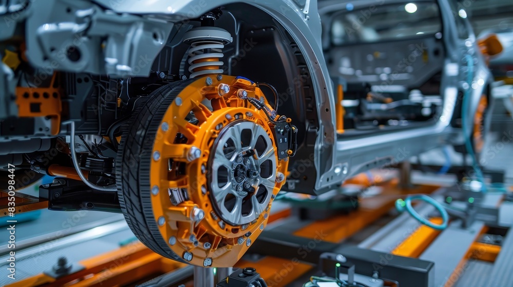 Fototapeta premium Electric Vehicle Braking Systems on Energy Efficiency