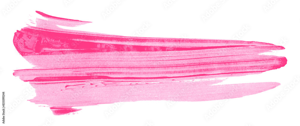 Obraz premium Pink brush strokes isolated on transparent background.