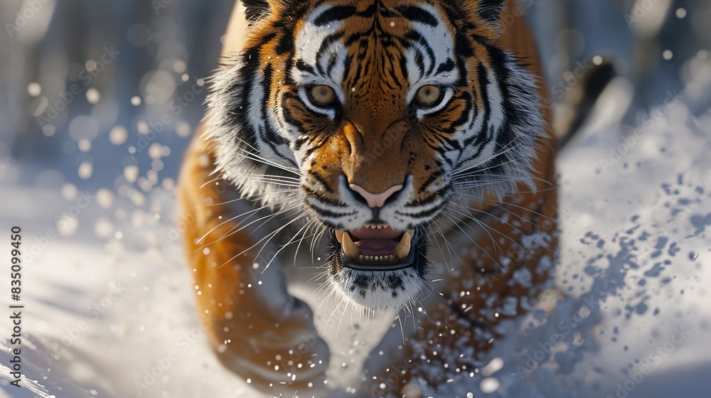 tiger in snow tiger in snow