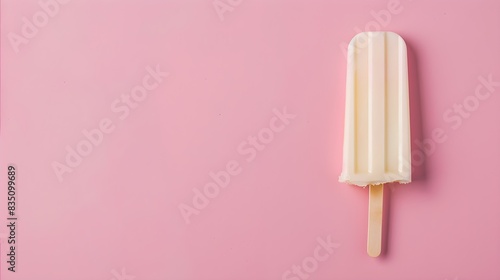 Ivory Popsicle on a summery pink Background with Copy Space © drdigitaldesign