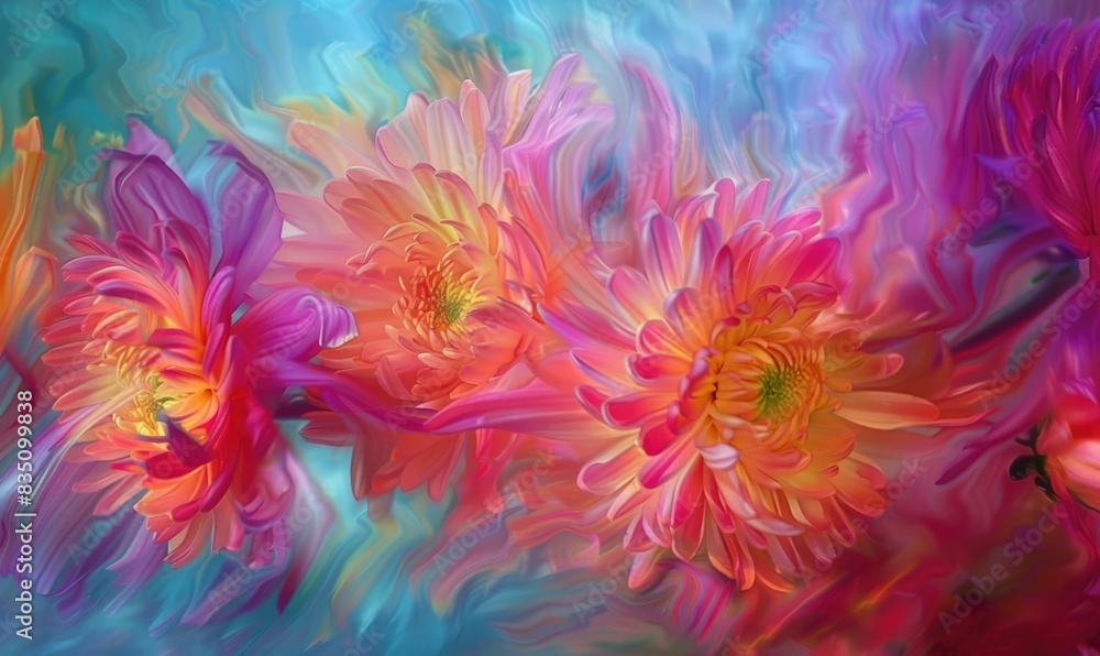 Obraz premium Chrysanthemums abstract background