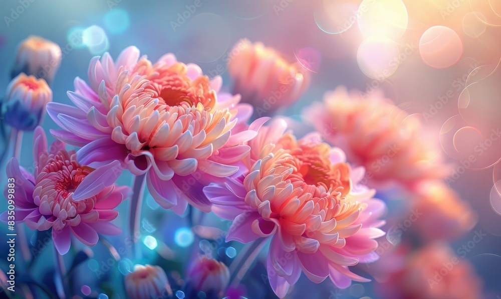 Chrysanthemums in fantasy lighting Chrysanthemums in fantasy lighting