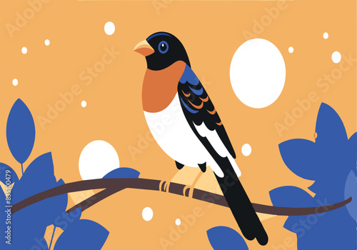 A bird is perched on a branch in a tree