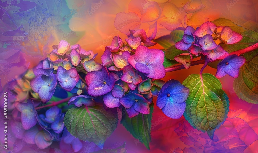 Hydrangeas on abstract background Hydrangeas on abstract background