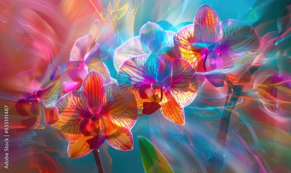 Orchids in abstract art style Orchids in abstract art style