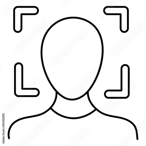 An editable design icon of face recognition

