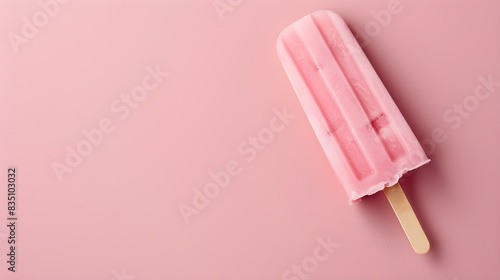 Light Pink Popsicle on a summery pink Background with Copy Space © drdigitaldesign