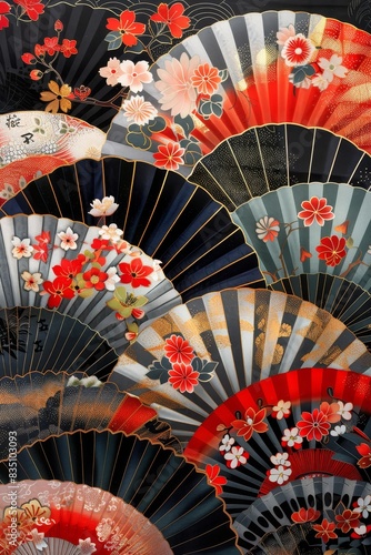 Japanese pattern in the shape of a fan 