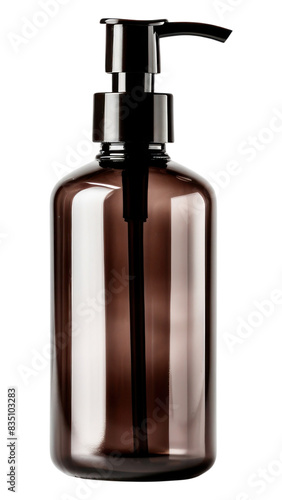 PNG Shampoo bottle white background container bathroom. photo