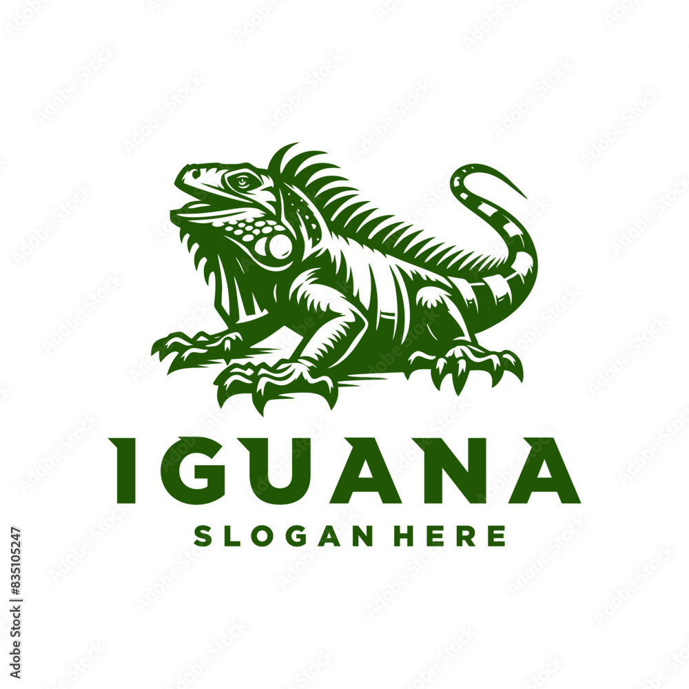 Obraz premium iguana logo icon design illustration vector. iguanas art logo design template illustration inspiration iguana logo excellent logo suitable for any business