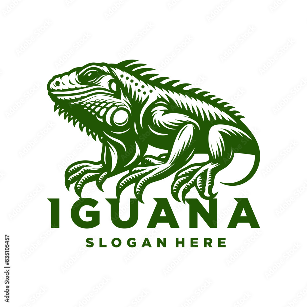 Fototapeta premium iguana logo icon design illustration vector. iguanas art logo design template illustration inspiration iguana logo excellent logo suitable for any business