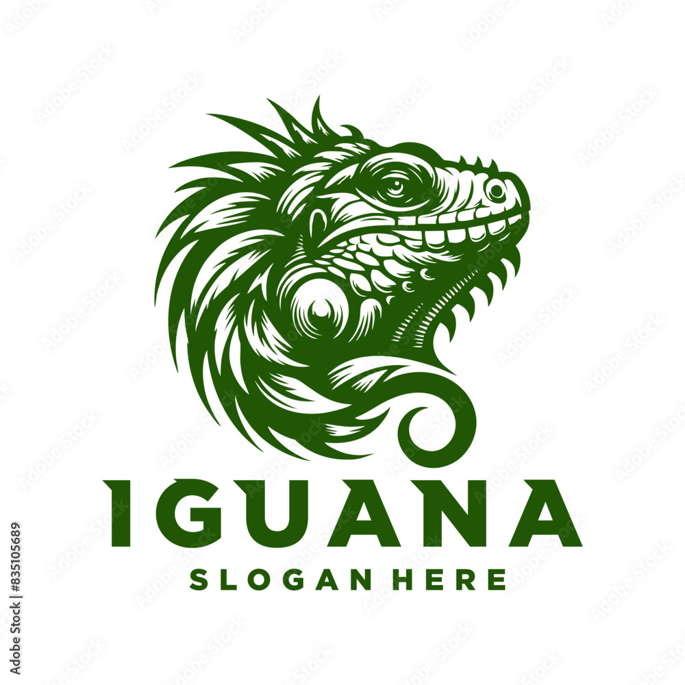Obraz premium iguana logo icon design illustration vector. iguanas art logo design template illustration inspiration iguana logo excellent logo suitable for any business