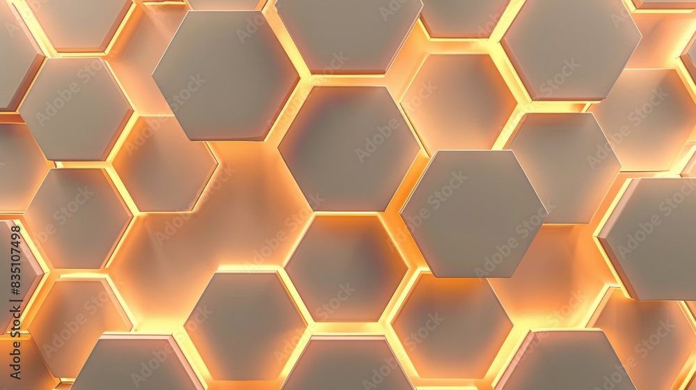 Geometric pattern with illuminated hexagons Geometric pattern with illuminated hexagons