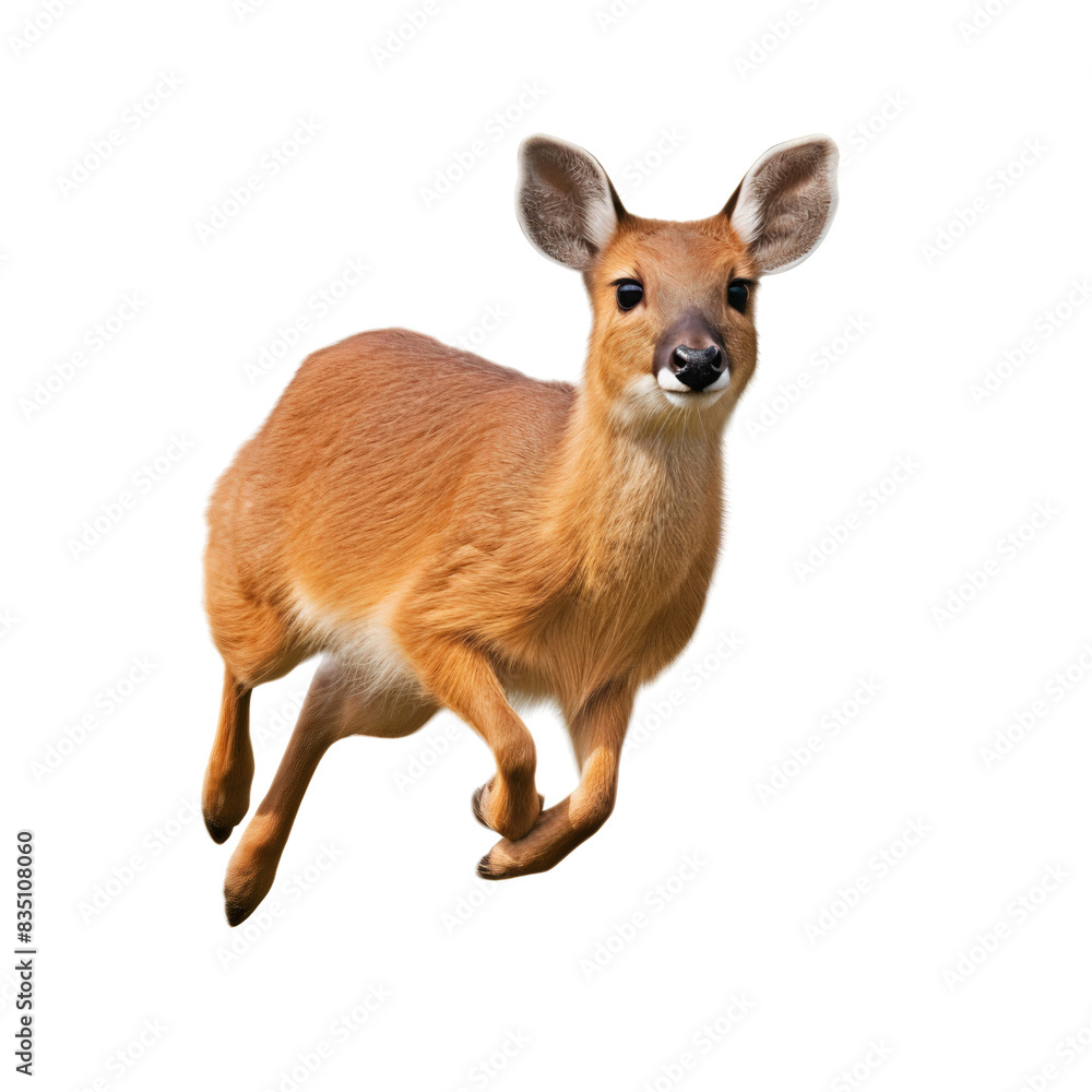Chinese Water Deer (Hydropotes inermis) running and hunting, cute wild animal forest, isolated on transparent background Chinese Water Deer (Hydropotes inermis) running and hunting, cute wild animal forest, isolated on transparent background