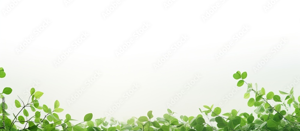 A serene scene featuring numerous tiny leaves against a clear white sky, creating a peaceful atmosphere perfect for adding text or other elements in the copy space image. A serene scene featuring numerous tiny leaves against a clear white sky, creating a peaceful atmosphere perfect for adding text or other elements in the copy space image.