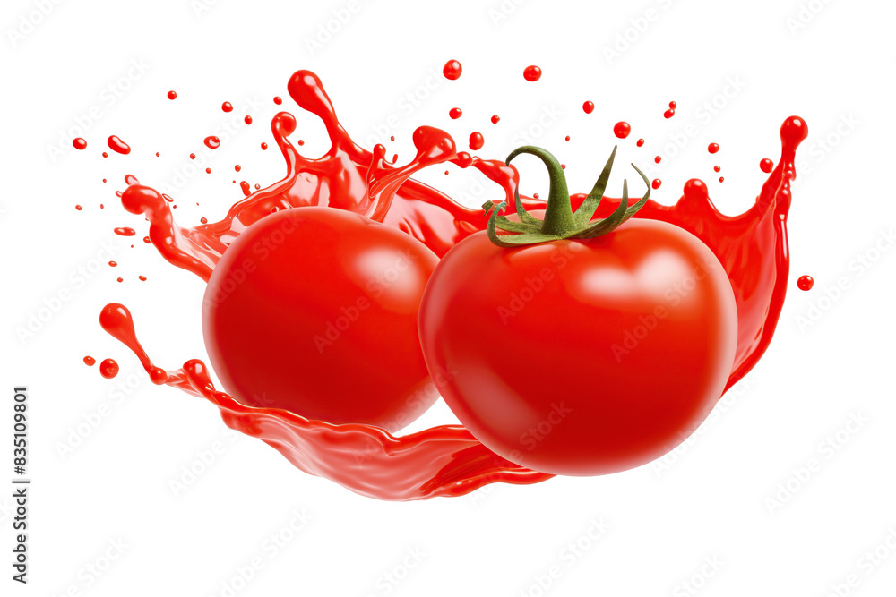 Tomato ketchup or juice splash. Cut out on transparent Tomato ketchup or juice splash. Cut out on transparent