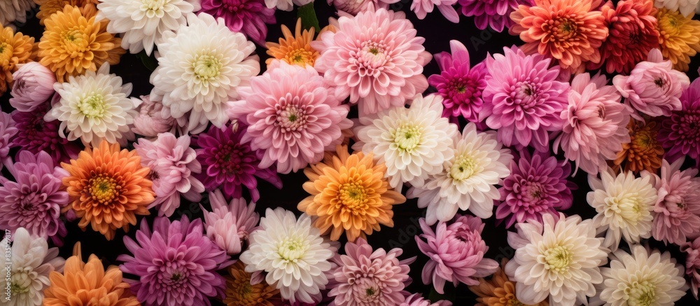 Chrysanthemums used as a backdrop for copy space image. Chrysanthemums used as a backdrop for copy space image.