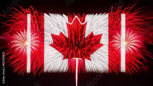 cnanada day  firework background, generative ai photo