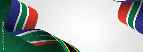 south africa flag ribbon vector background