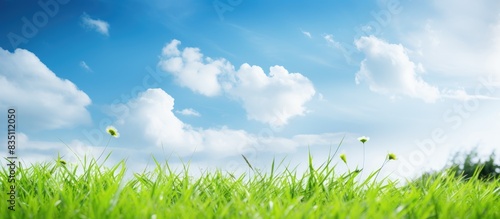 Vibrant green grass and lea...