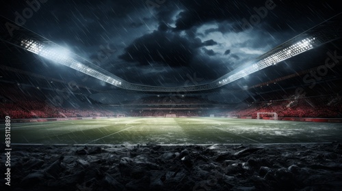Soccer match delayed due to severe weather conditions photo