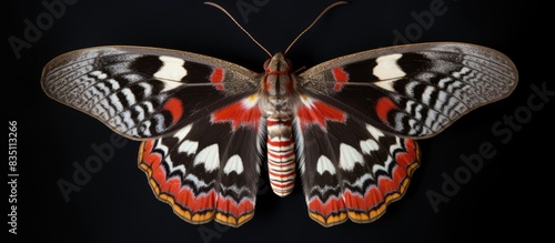Dysgonia Alvira, a moth from the Noctuidae family, belongs to the Arthropoda class and the lepidoptera order, shown in a copy space image. photo