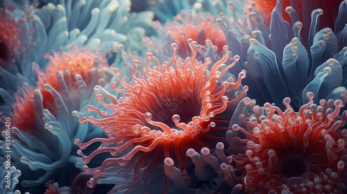 Underwater photography of a colorful coral reef with sea anemones © 3P-Voltage