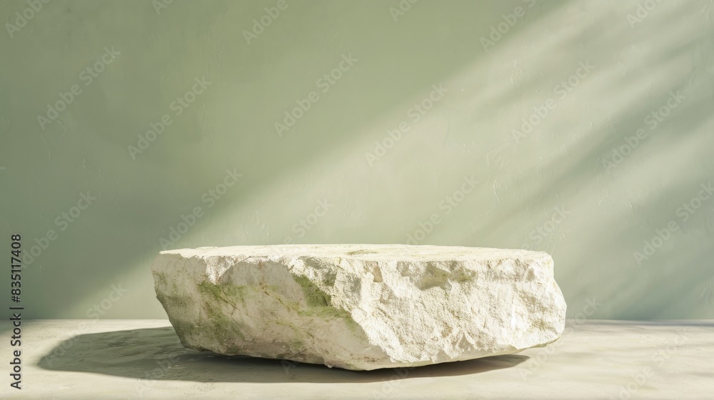 A lone stone slab rests on a plain surface indoors. Soft afternoon sunlight streams in from the right, casting gentle shadows. A lone stone slab rests on a plain surface indoors. Soft afternoon sunlight streams in from the right, casting gentle shadows.