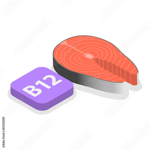 3D Isometric Flat Vector Illustration of Vitamins And Minerals, Healthy Food Supplements. Item 9