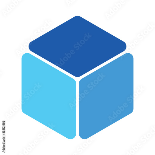 Abstract Cube Shape Blue
