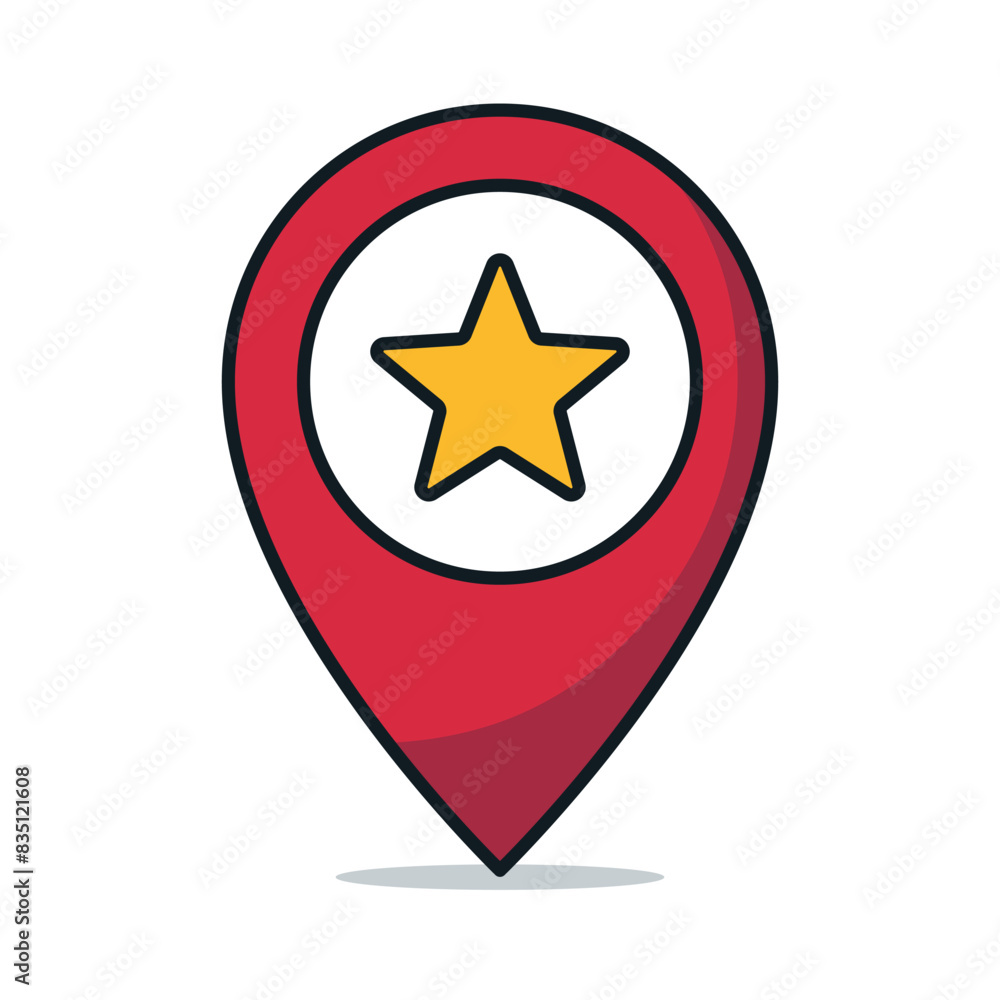 Location Pin Star Filled Outline Location Pin Star Filled Outline