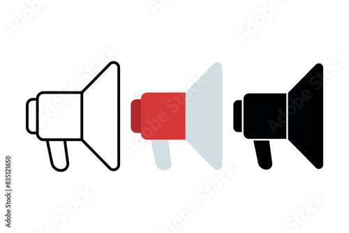 Marketing Megaphone Outline Flat Glyph